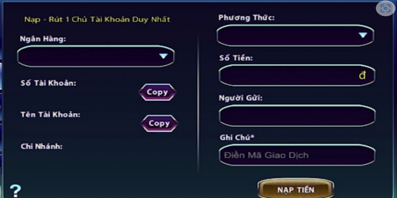 Chuyển ngân hàng là cách nạp tiền được ưa chuộng nhất tại hệ thống Tyboi